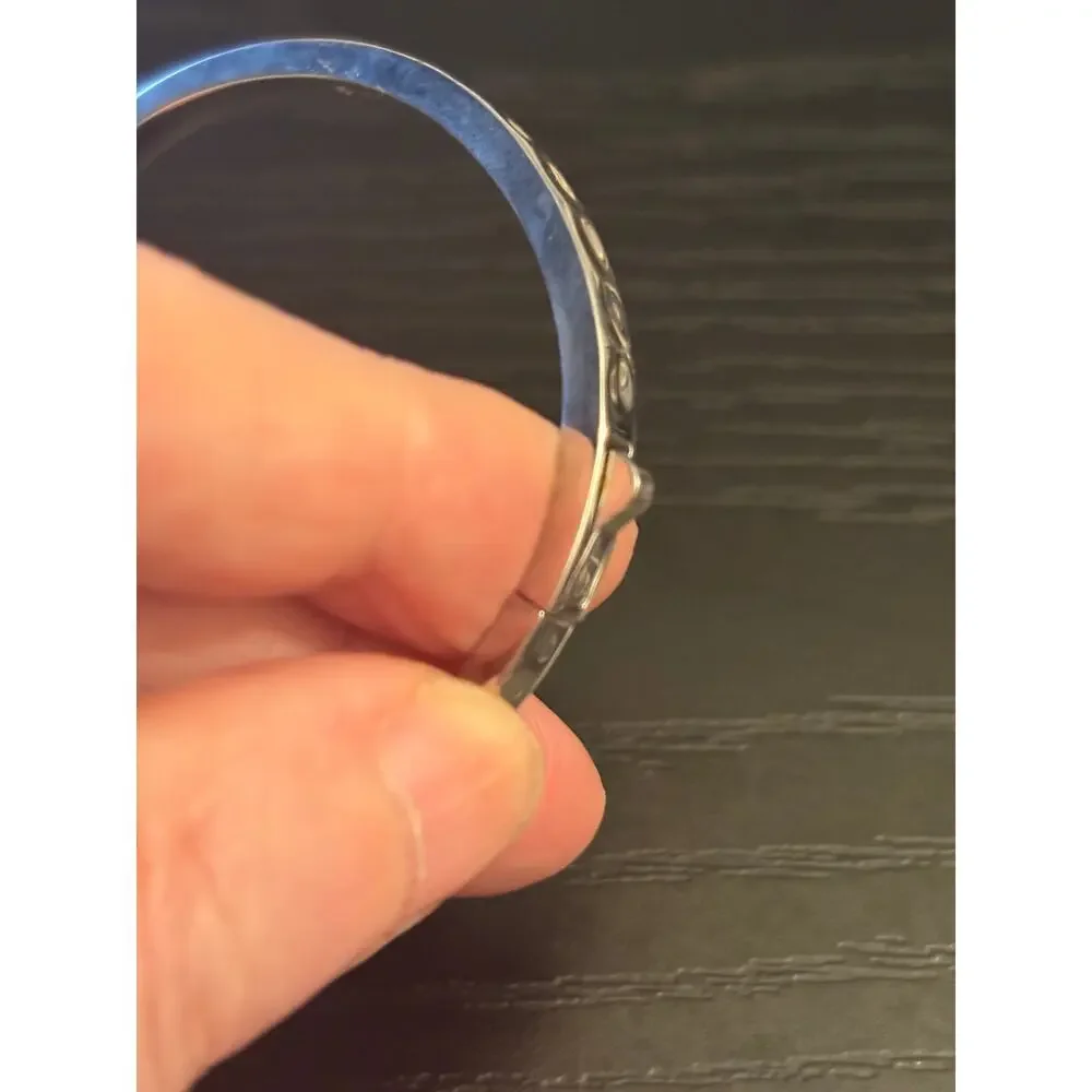 Kendra Scott Silver Tone Hinged Bangle 6.25”